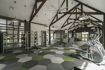 Greenhaven Apartments-Fitness Center with vaulted ceilings